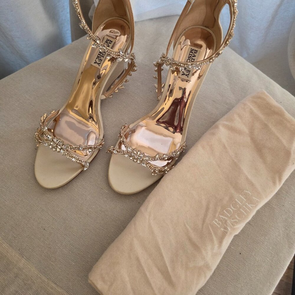 Badgley Mishka Champaign Jeweled Wedding Shoes - Picture 7 of 10